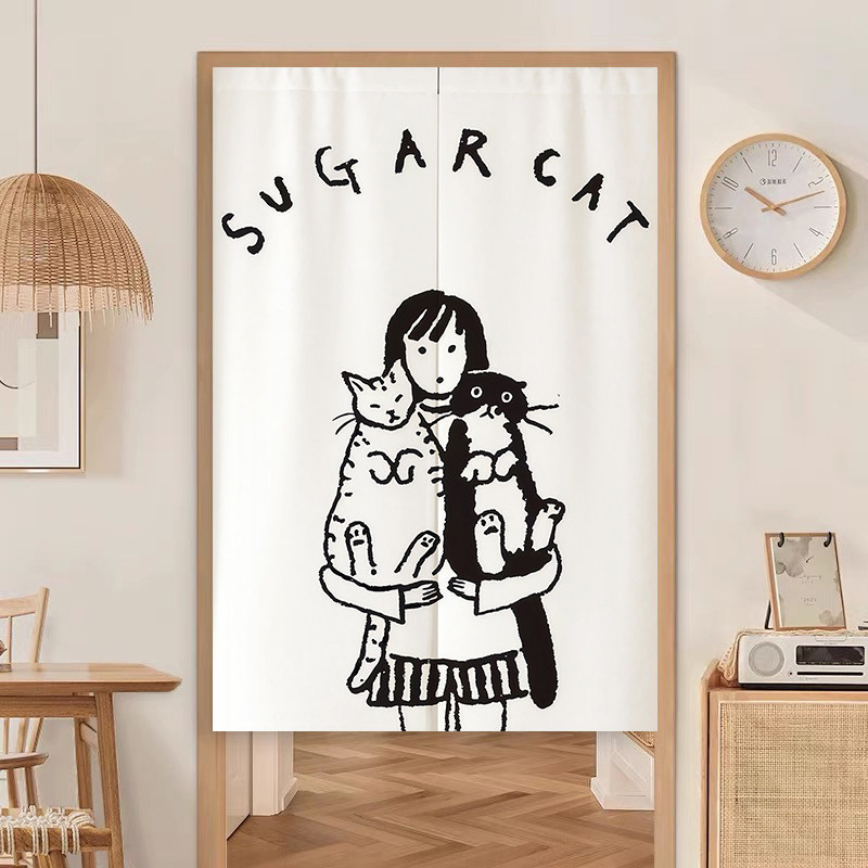 Vintage Home Cinema - VIKAMA Vintage Cat Door Curtain Bedroom