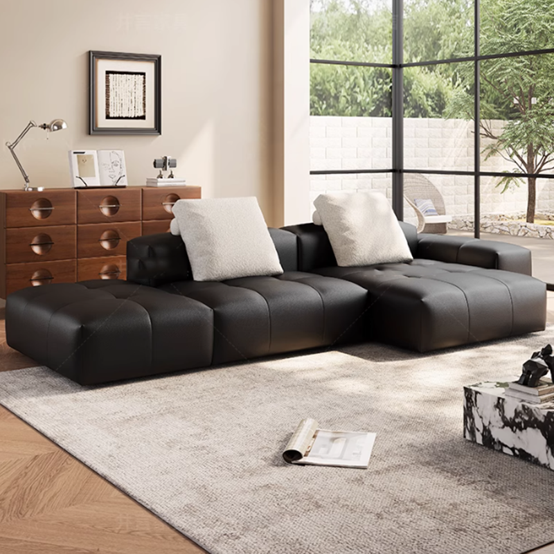 Home Cinema Room Design - Nordic Leather Compressed Sofa Minimalist Luxury