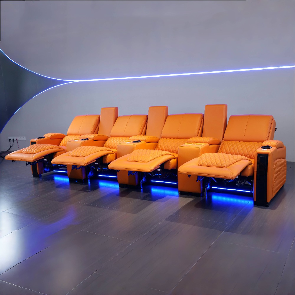 Home.Cinema Orange - ZARICR Foshan Orange 3 Seat Electric