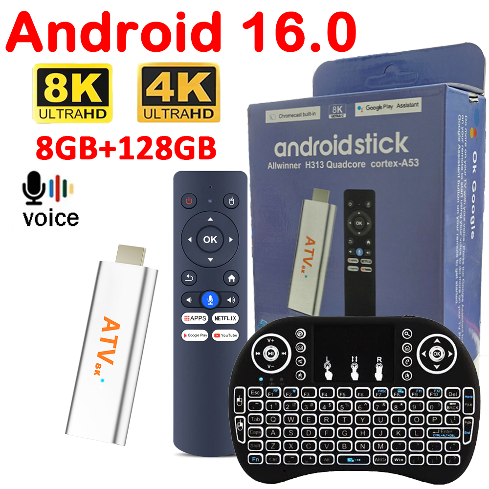 4K Media Player - Smart TV Stick Android16 Q15 8GB