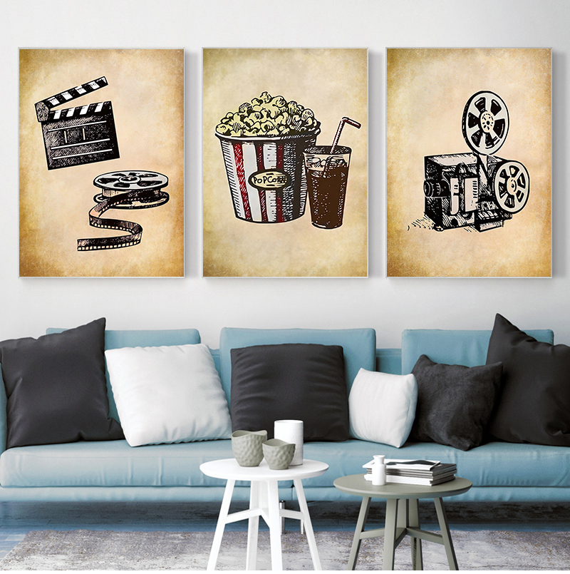 Vintage Home Cinema - Movie Theater Vintage Art Canvas Painting