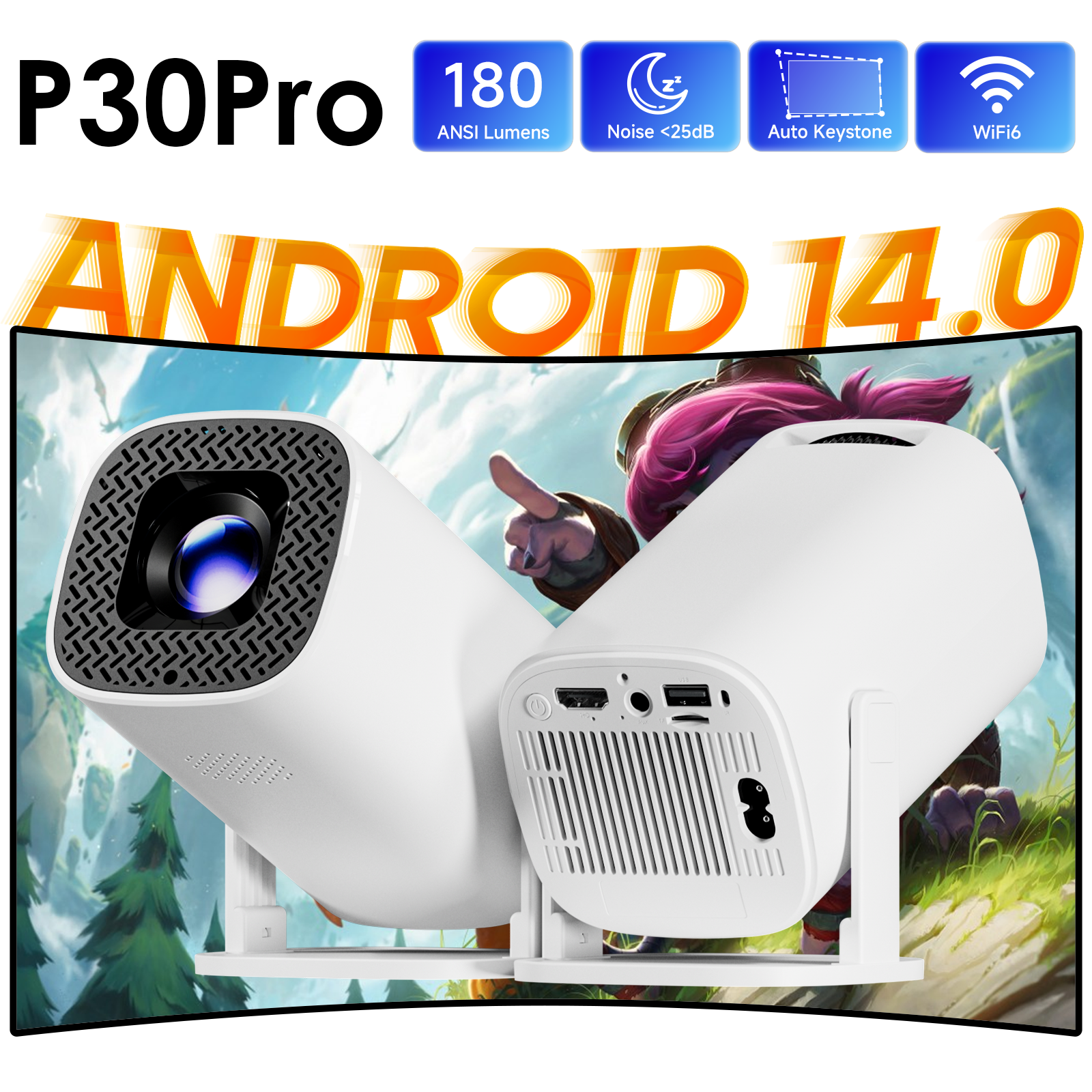 HONGTOP P30PRO Smart Mini Proj - Home Cinema Gadgets recensie en prijs