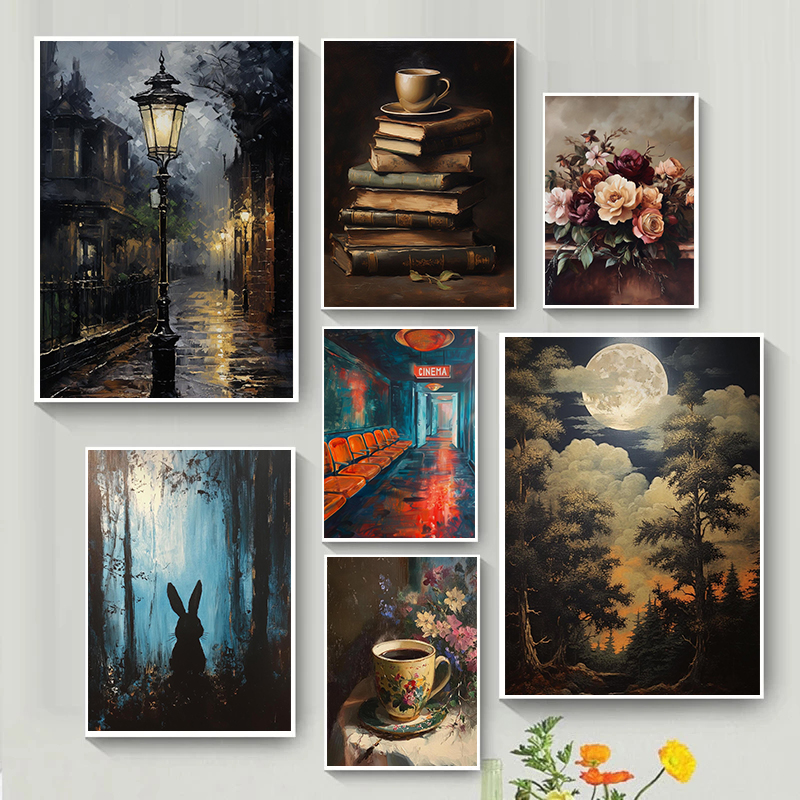 Moody Vintage Night Time Poste - Vintage Home Cinema recensie en prijs