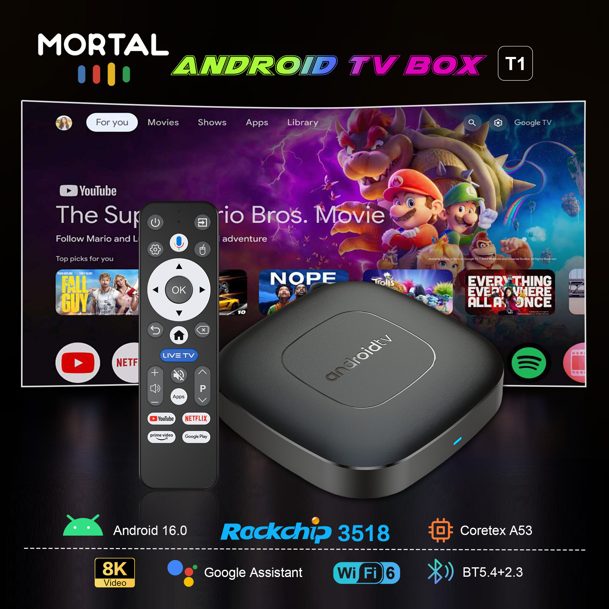 TV Box Android 16 Google Assis - Home Cinema Youtube recensie en prijs