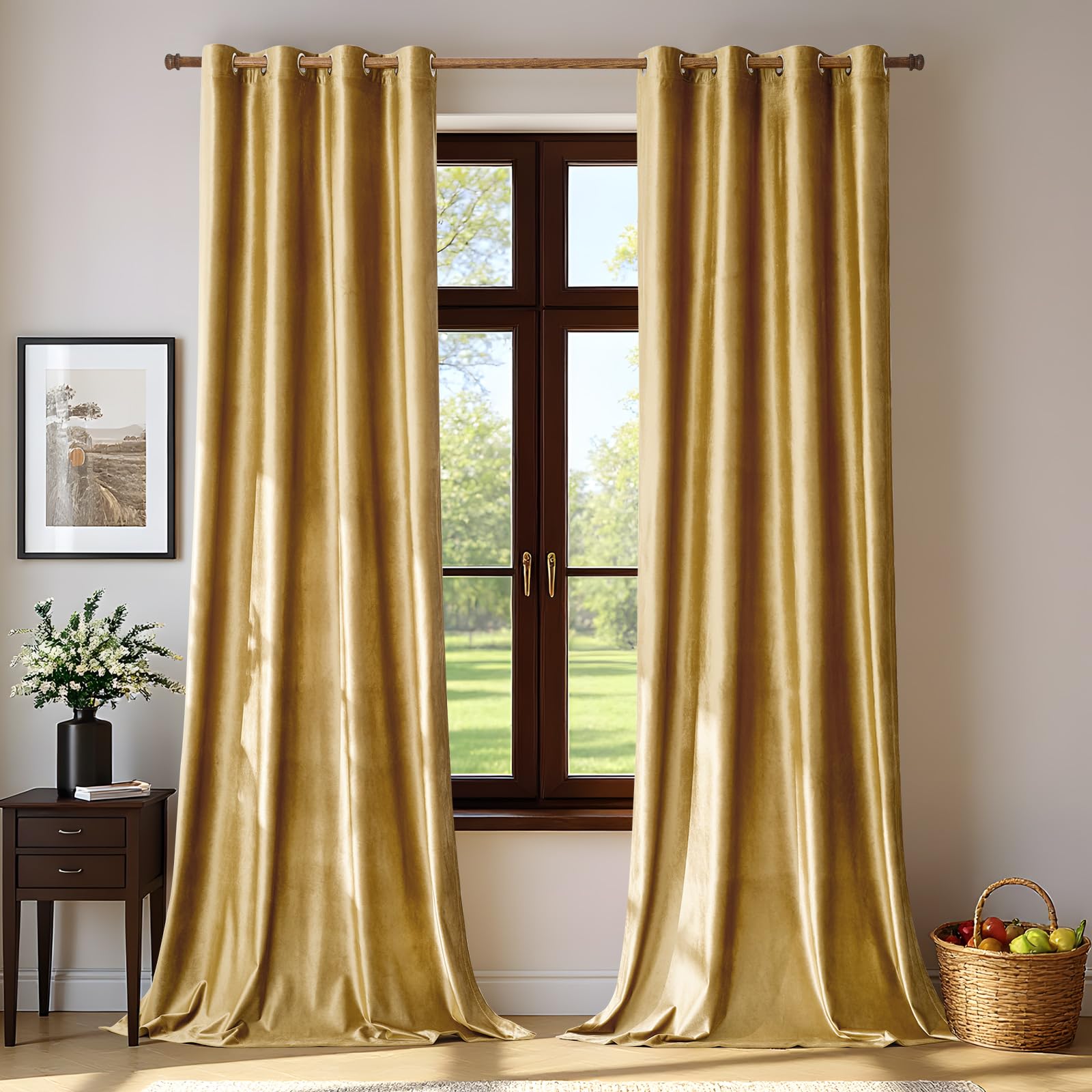 Gold Velvet Curtains for Livin - Blackout Curtain Thick recensie en prijs