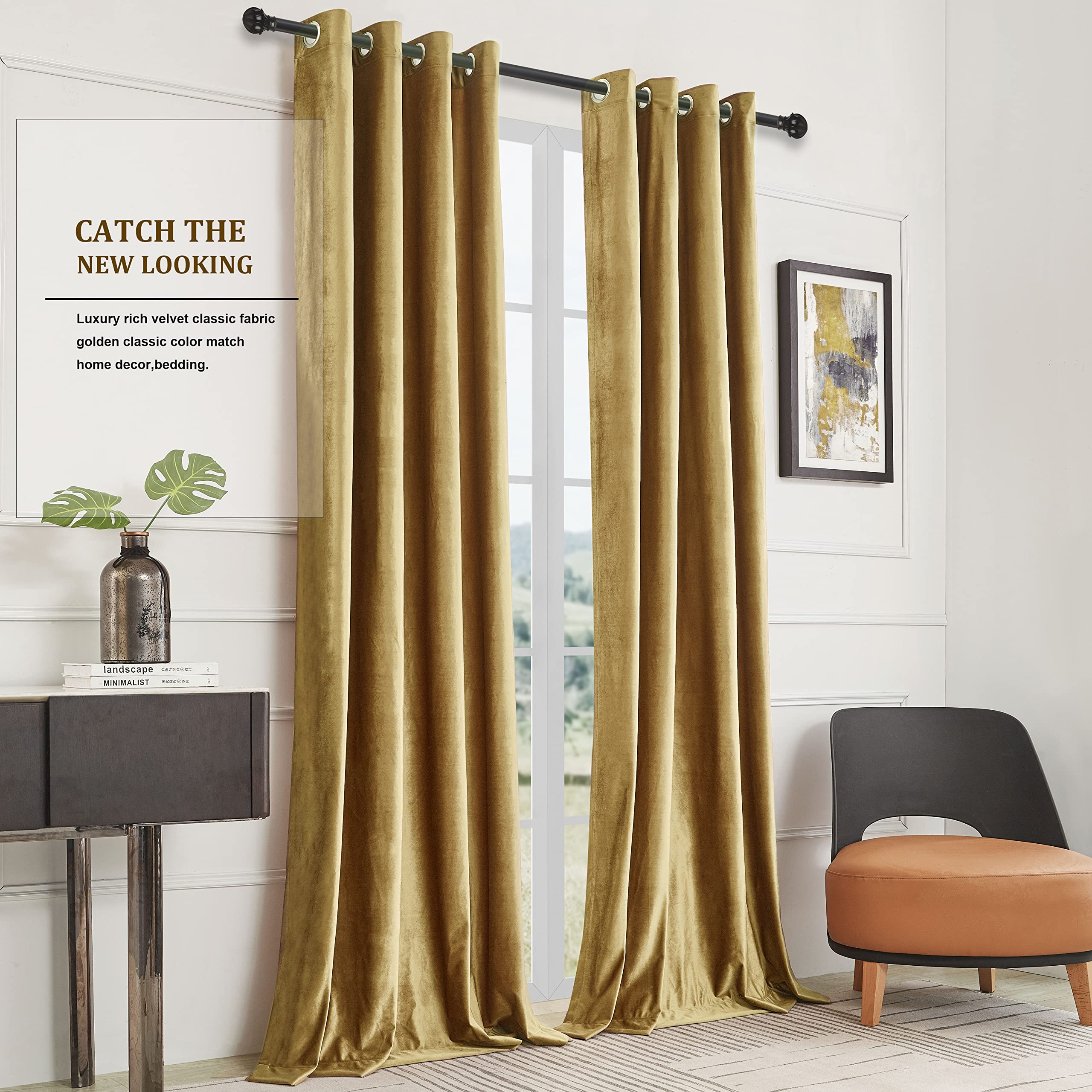Gold Velvet Curtains for Livin - Blackout Curtain Thick recensie en prijs