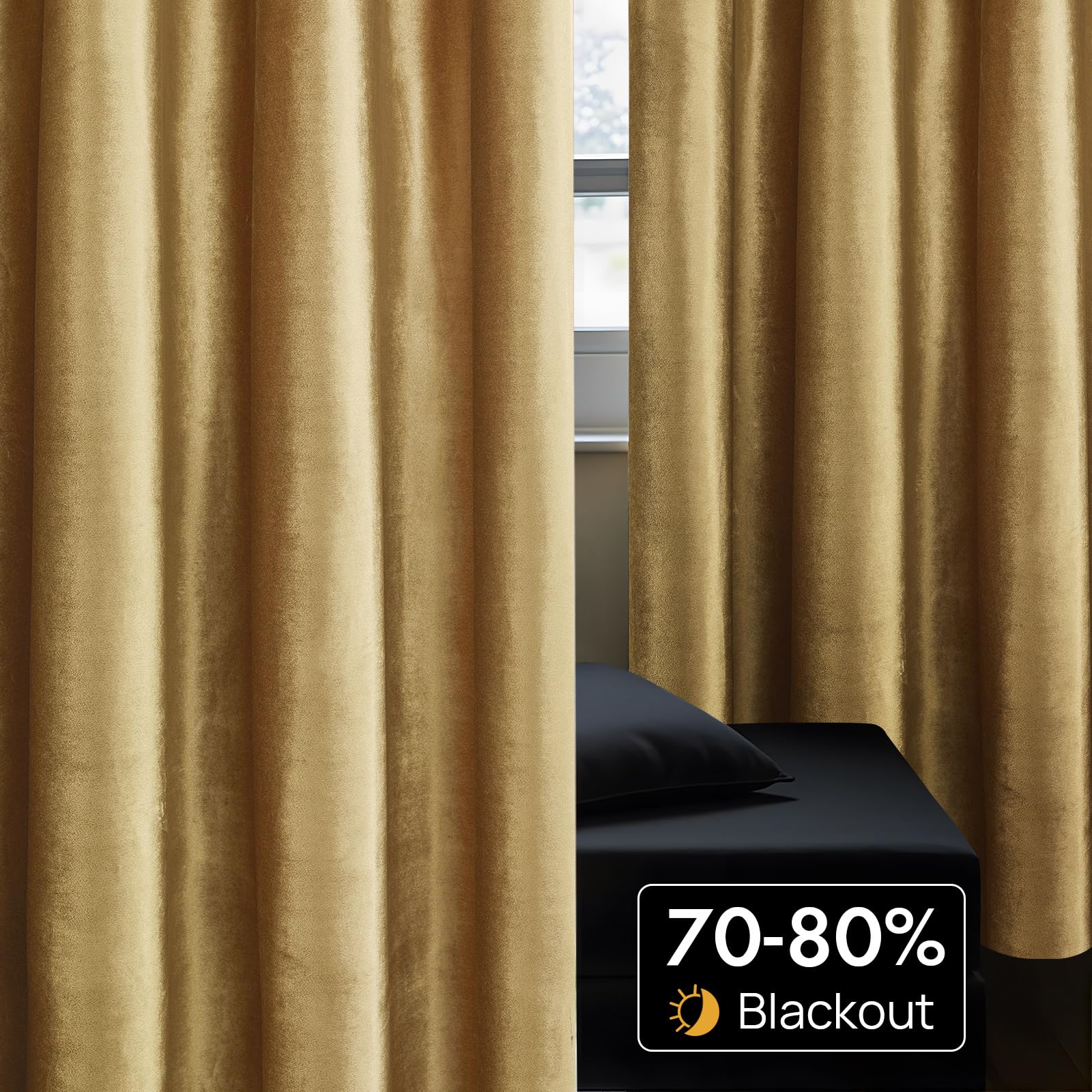 Gold Velvet Curtains for Livin - Blackout Curtain Thick recensie en prijs