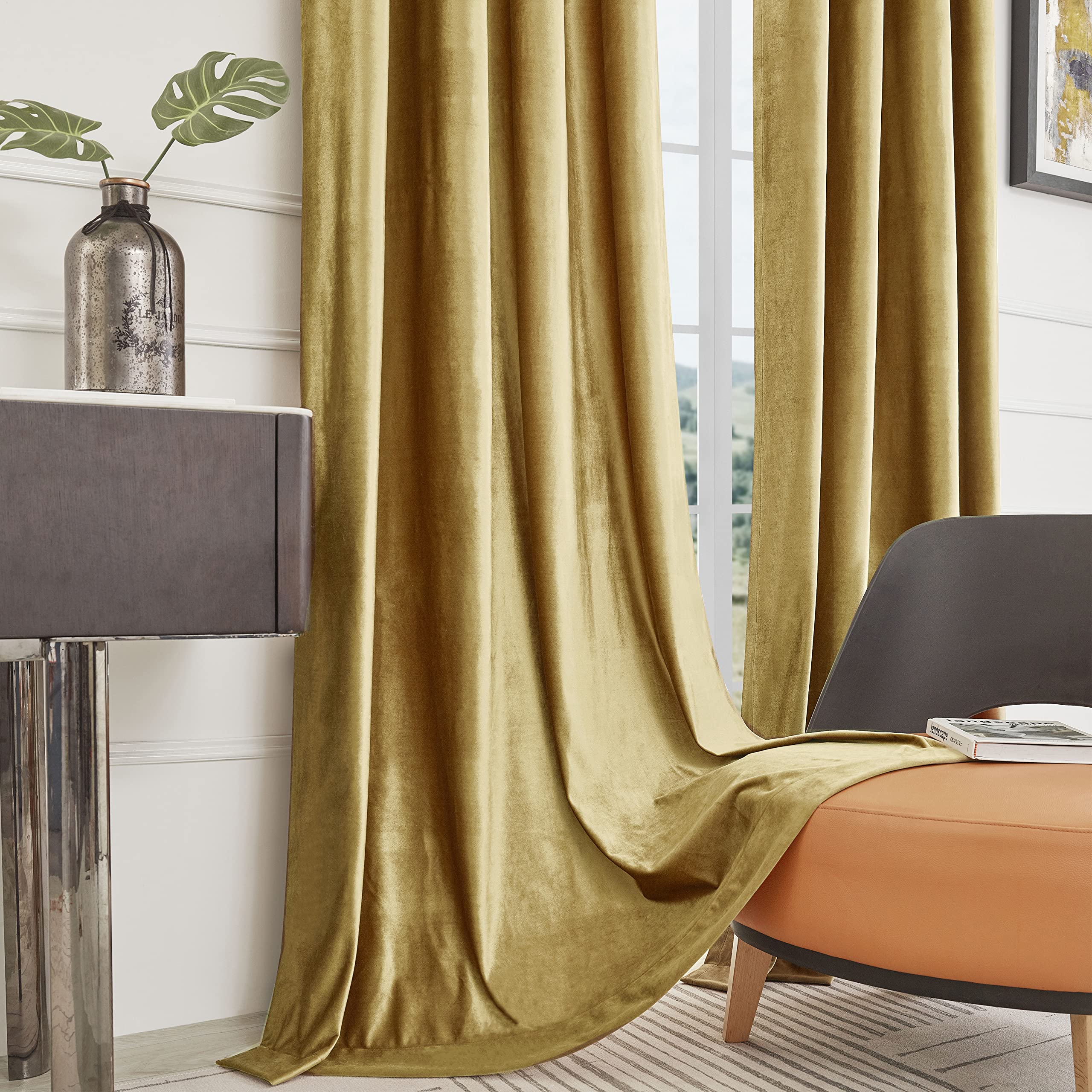 Gold Velvet Curtains for Livin - Blackout Curtain Thick recensie en prijs