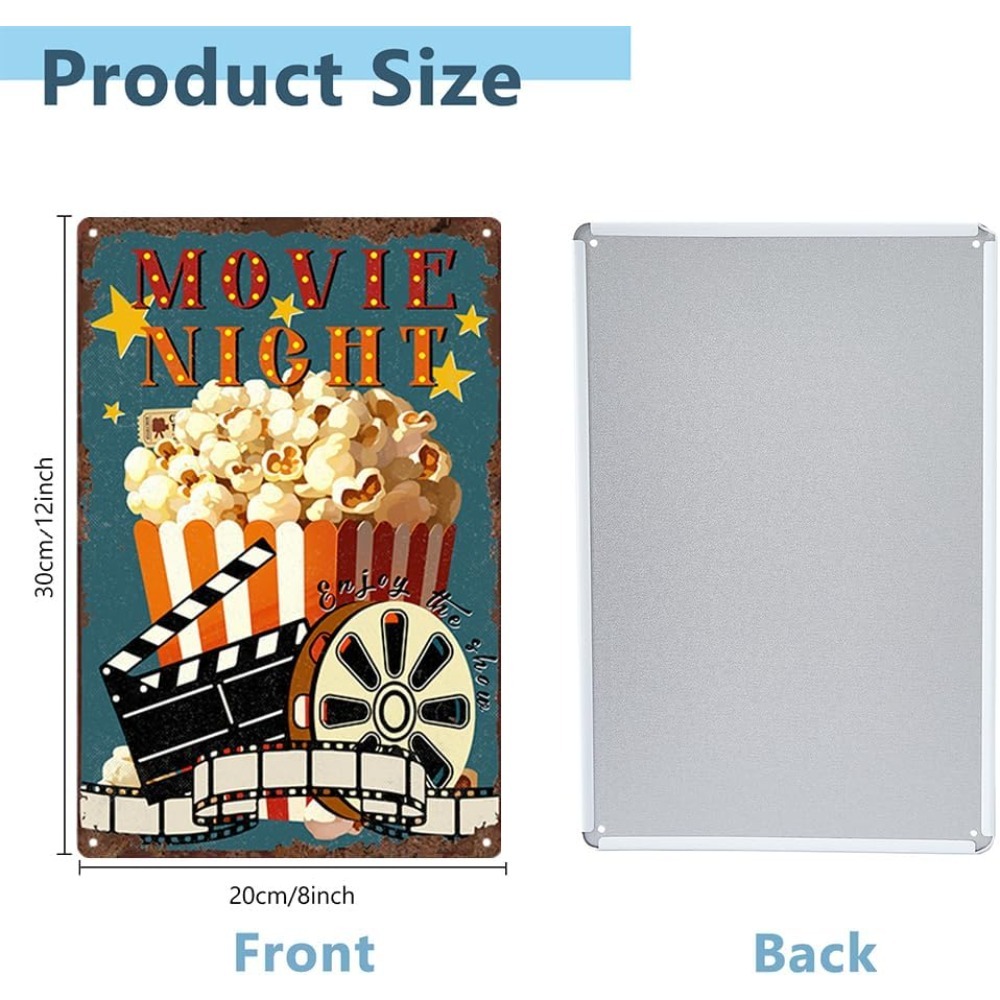 Movie Popcorn Tin Signs Retro  - Vintage Home Cinema recensie en prijs