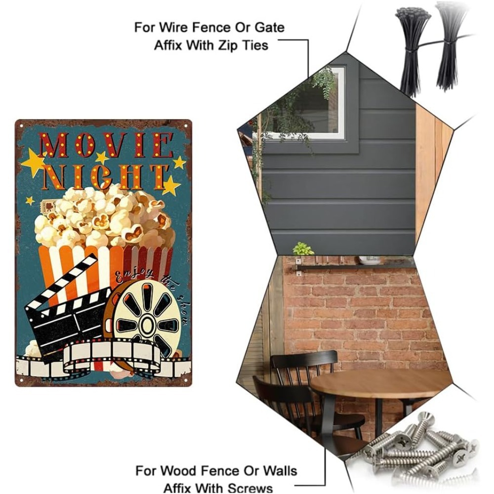 Movie Popcorn Tin Signs Retro  - Vintage Home Cinema recensie en prijs