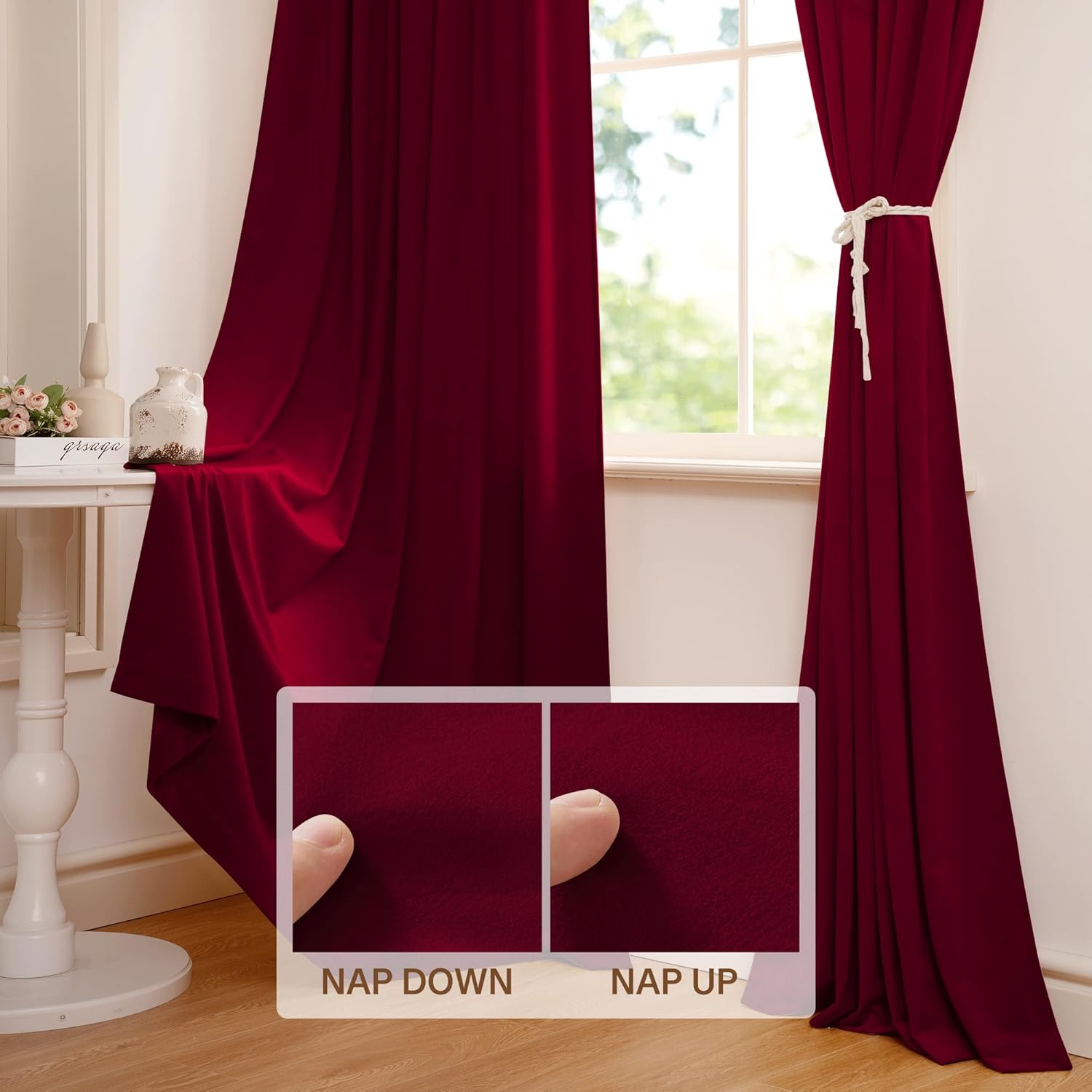 1pc Red Velvet Curtains Christ - Blackout Curtain Thick recensie en prijs