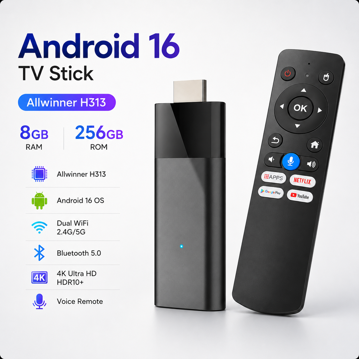 Android 16 TV Stick 4K Allwinn - 4K Media Player recensie en prijs