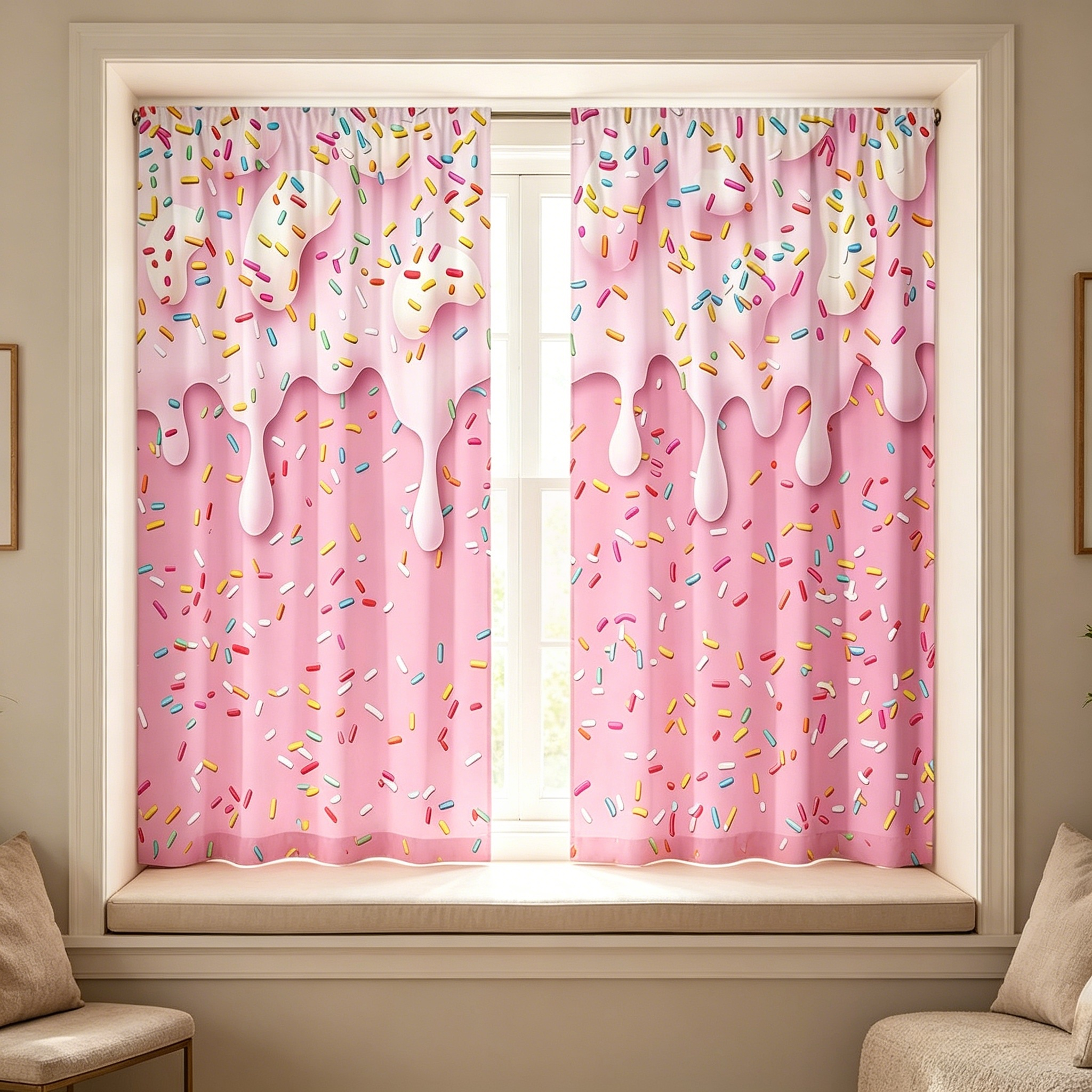 2 Pieces of Pink Ice Cream Can - Blackout Curtain Thick recensie en prijs