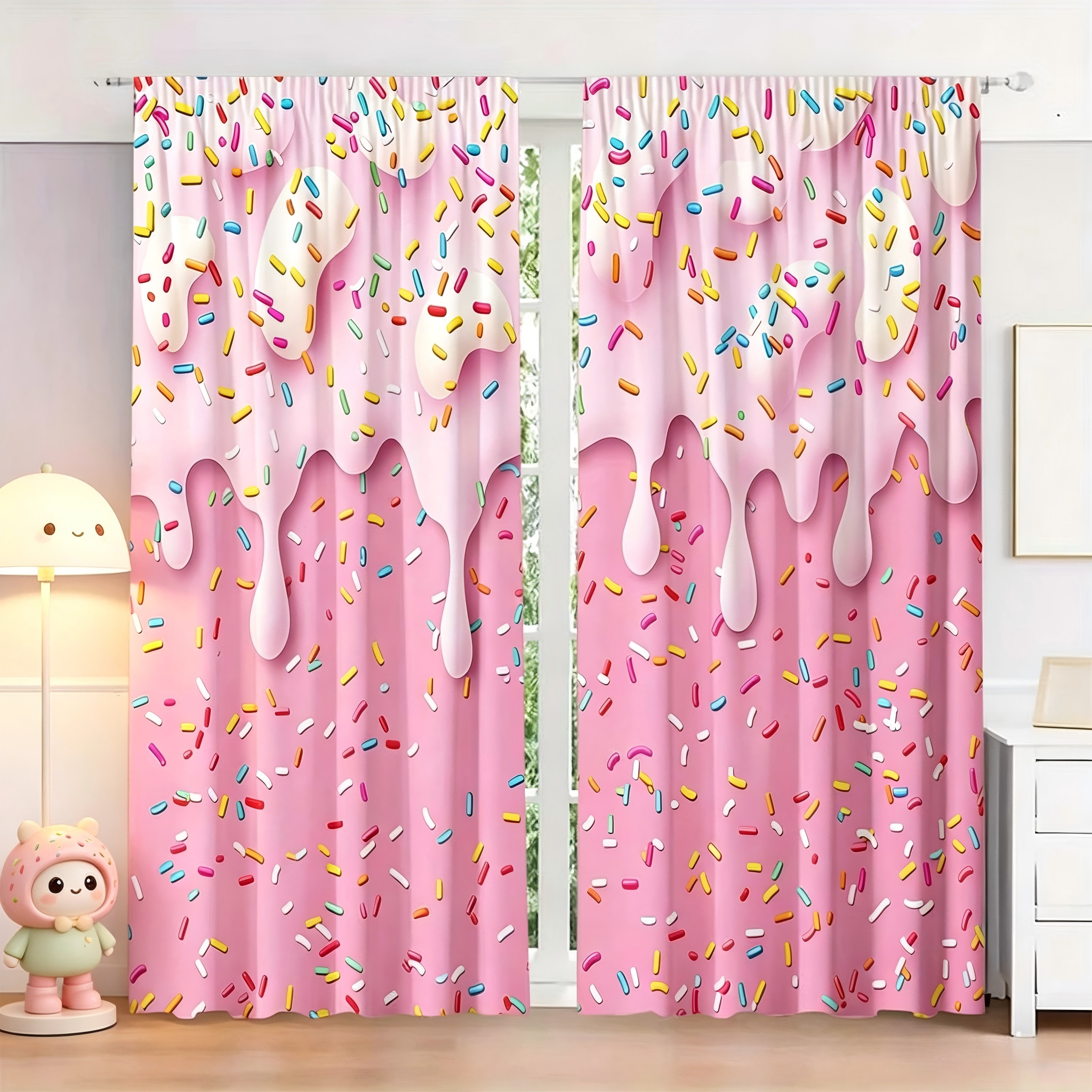 2 Pieces of Pink Ice Cream Can - Blackout Curtain Thick recensie en prijs