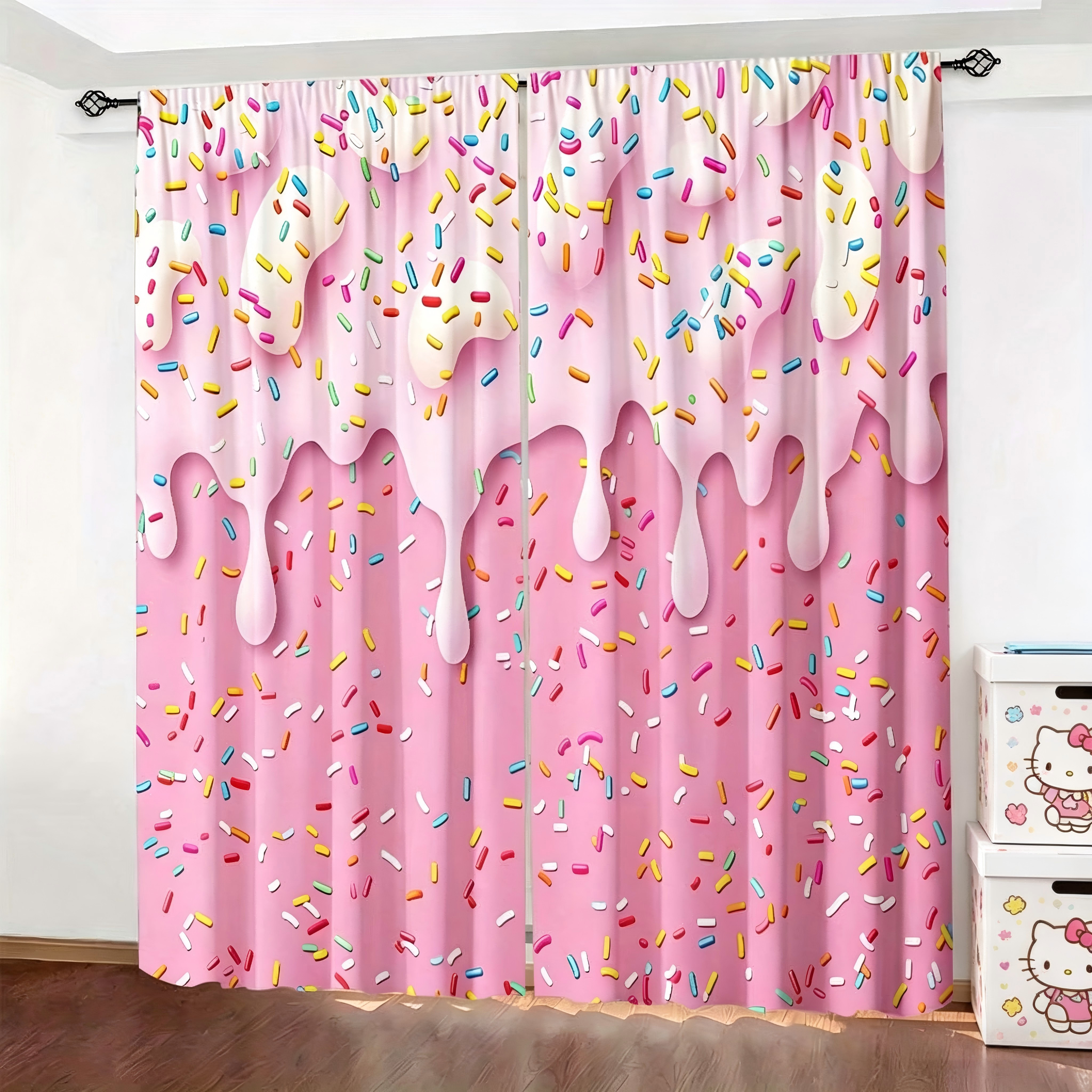 2 Pieces of Pink Ice Cream Can - Blackout Curtain Thick recensie en prijs