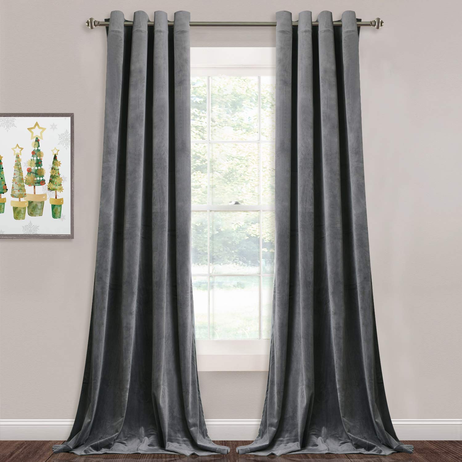 Grey Velvet Curtains for Livin - Blackout Curtain Thick recensie en prijs
