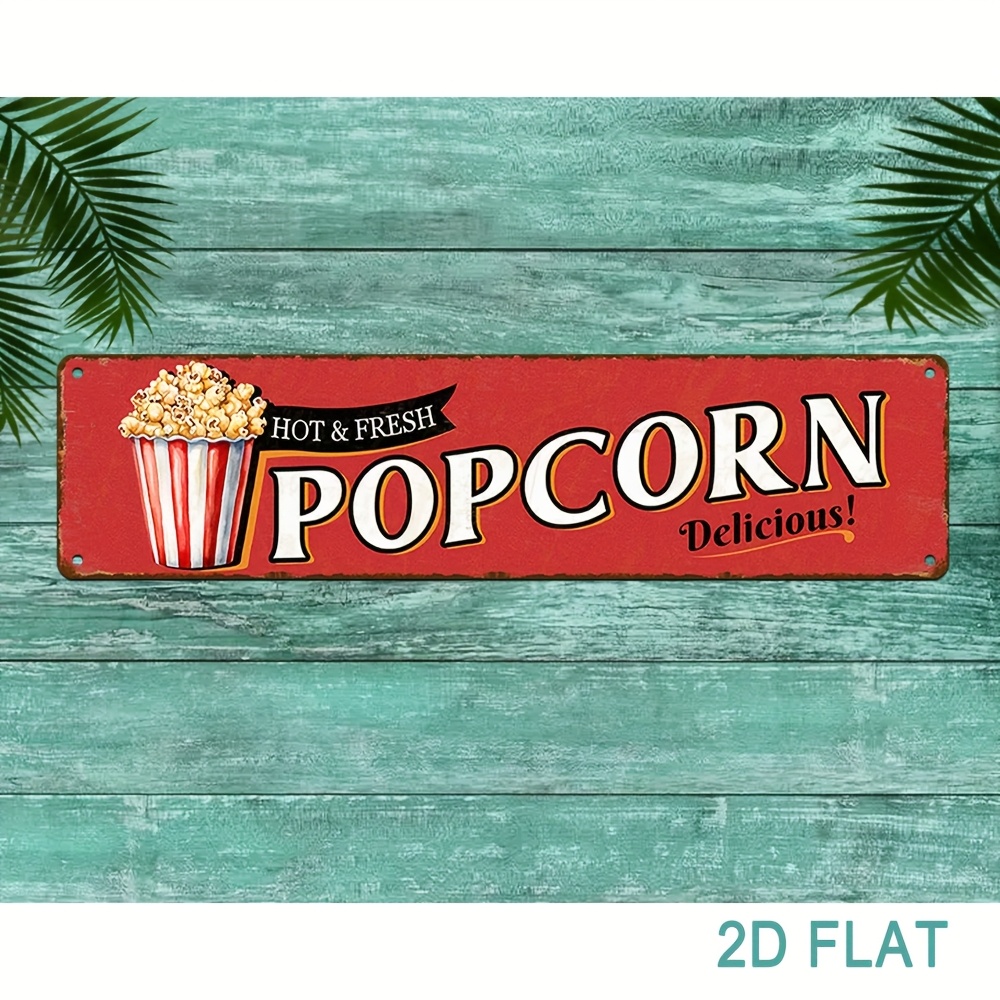 Vintage Aluminum Popcorn Sign  - Vintage Home Cinema recensie en prijs