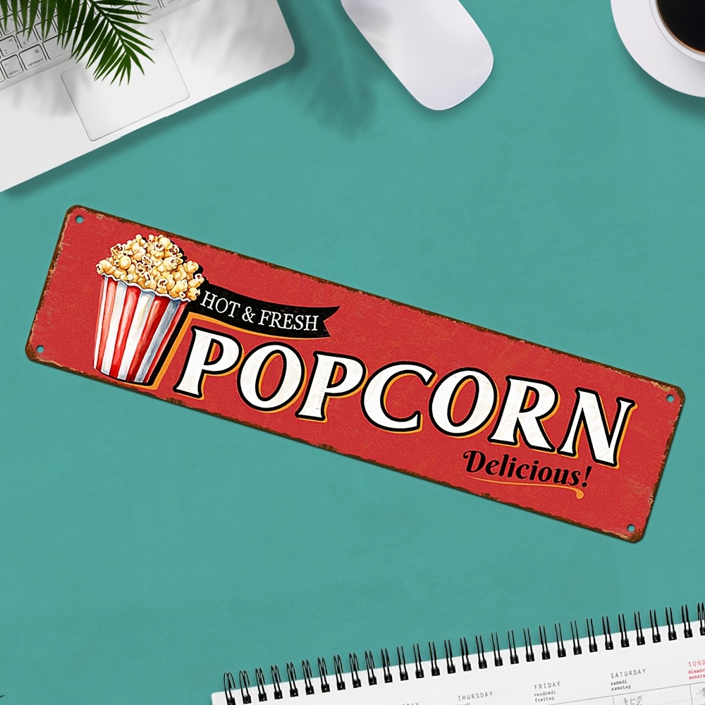 Vintage Aluminum Popcorn Sign  - Vintage Home Cinema recensie en prijs