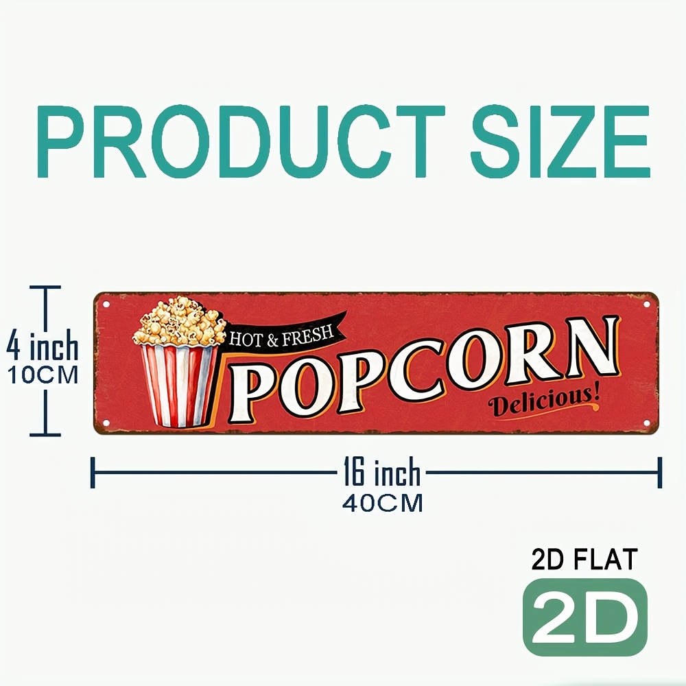 Vintage Aluminum Popcorn Sign  - Vintage Home Cinema recensie en prijs