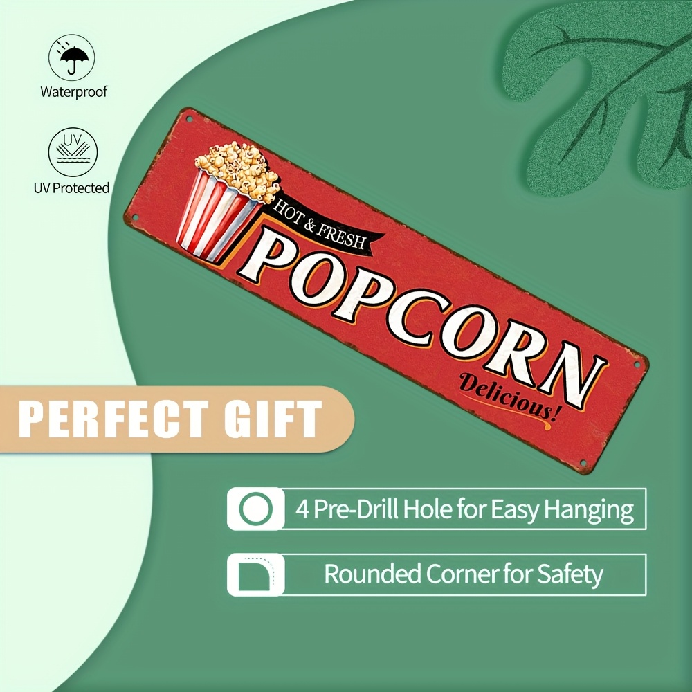 Vintage Aluminum Popcorn Sign  - Vintage Home Cinema recensie en prijs