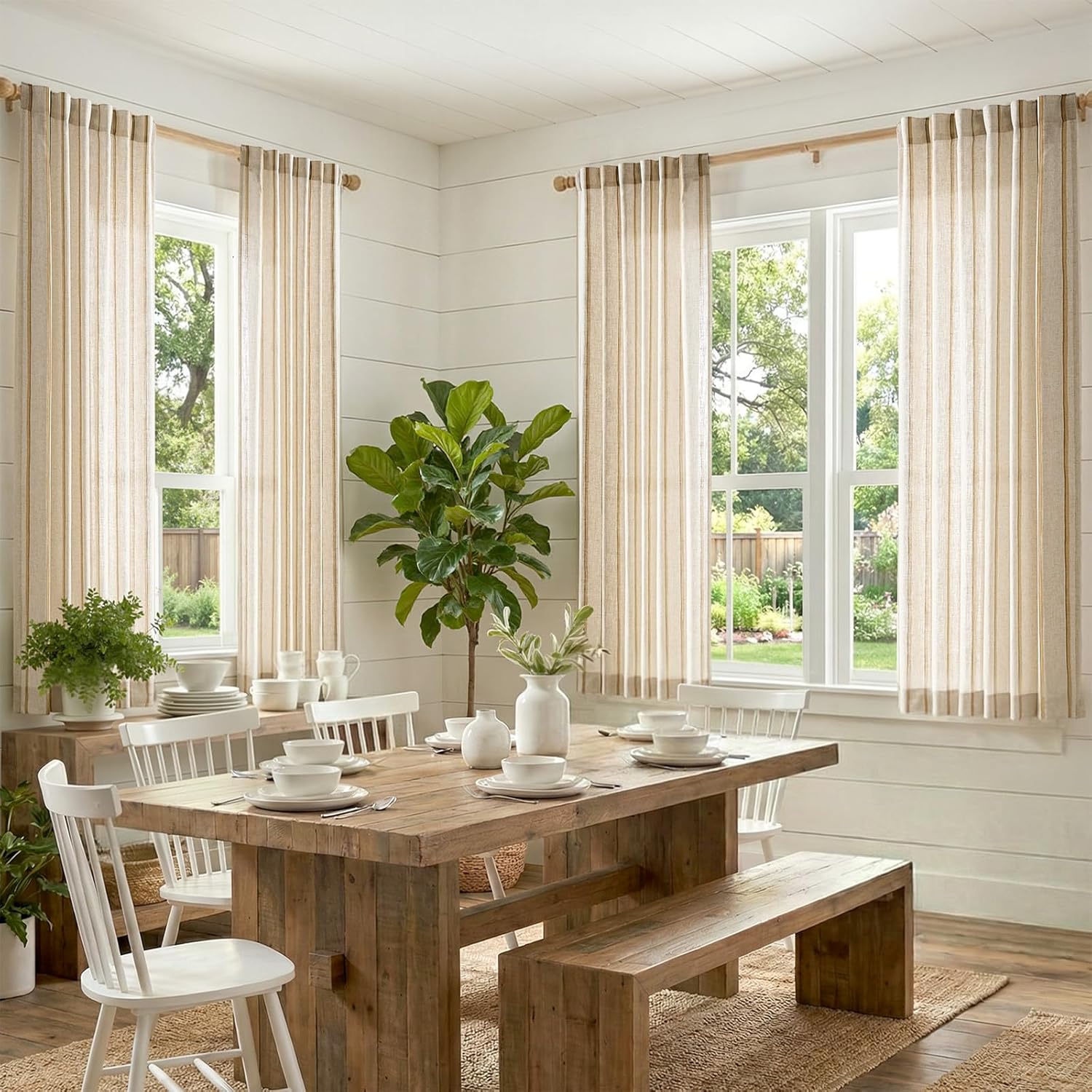 4 Panels Linen Curtains for Li - Blackout Curtain Thick recensie en prijs