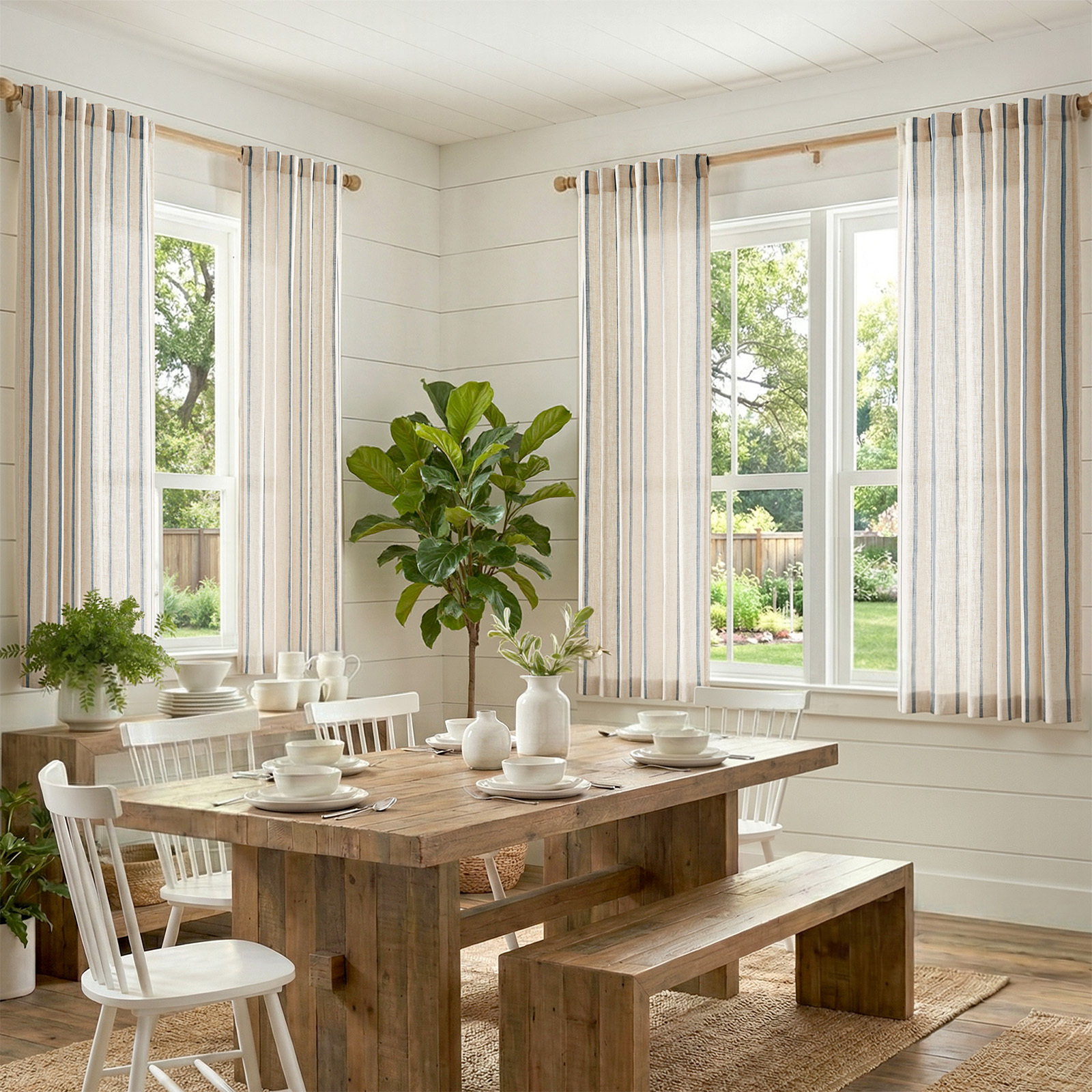 4 Panels Linen Curtains for Li - Blackout Curtain Thick recensie en prijs