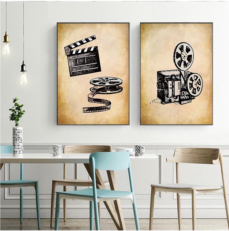 Movie Theater Vintage Art Canv - Vintage Home Cinema recensie en prijs