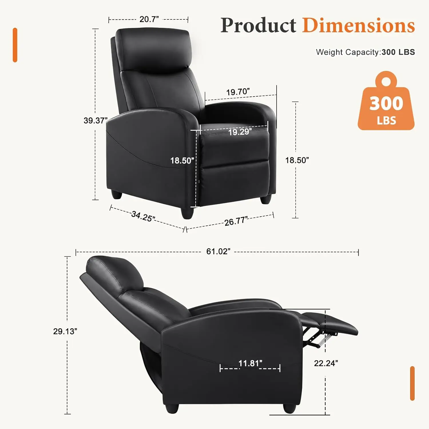 Recliner Chair PU Leather Recl - Home Cinema Gadgets recensie en prijs